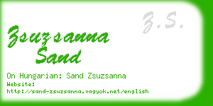 zsuzsanna sand business card